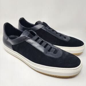Good Man Brand Edge Suede Slip-on Sneaker Men 12 Black Leather Suede Elastic
